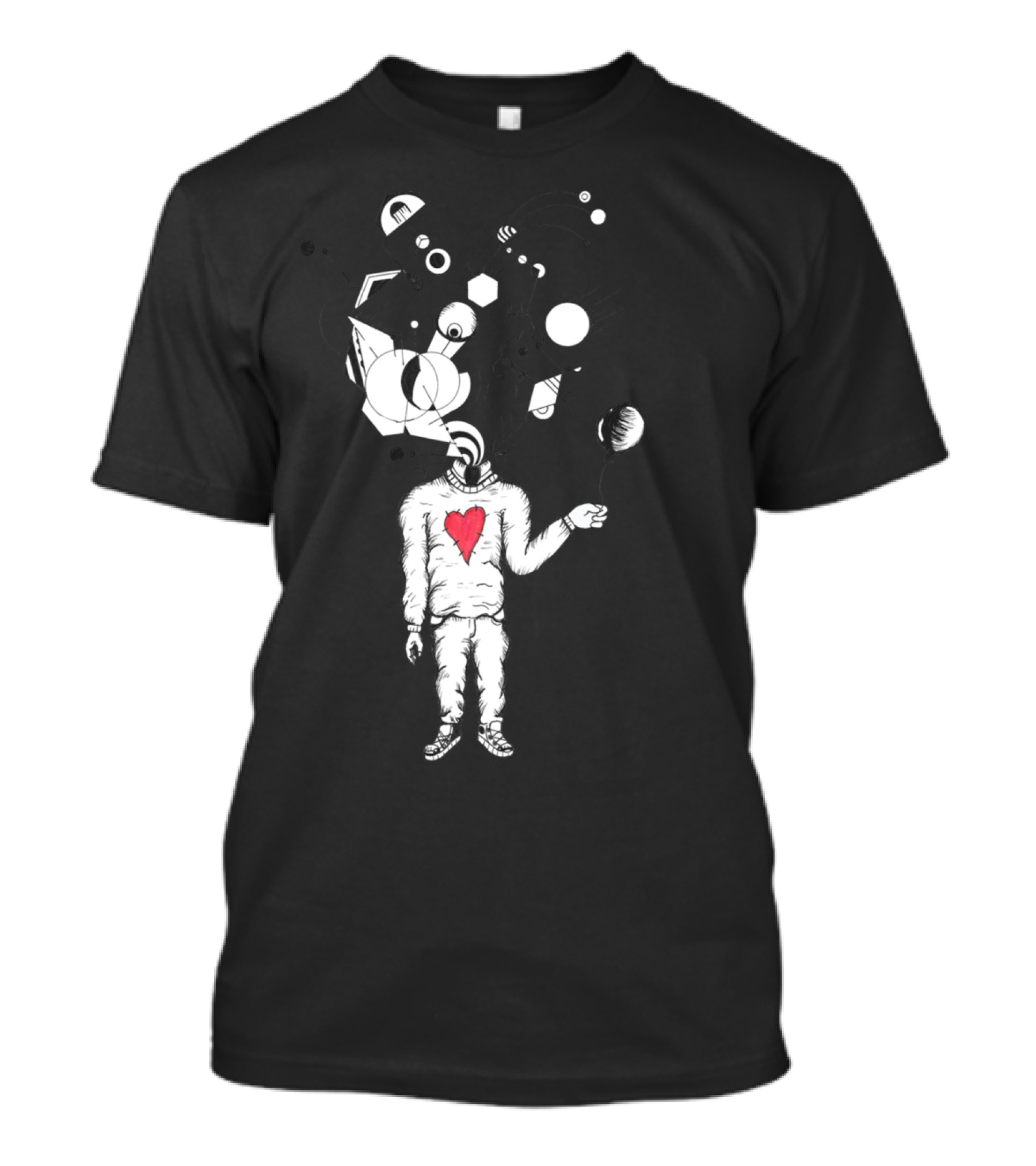 Creative Mind In A Heart Abstract Geometric Cosmic Figure T-Shirt