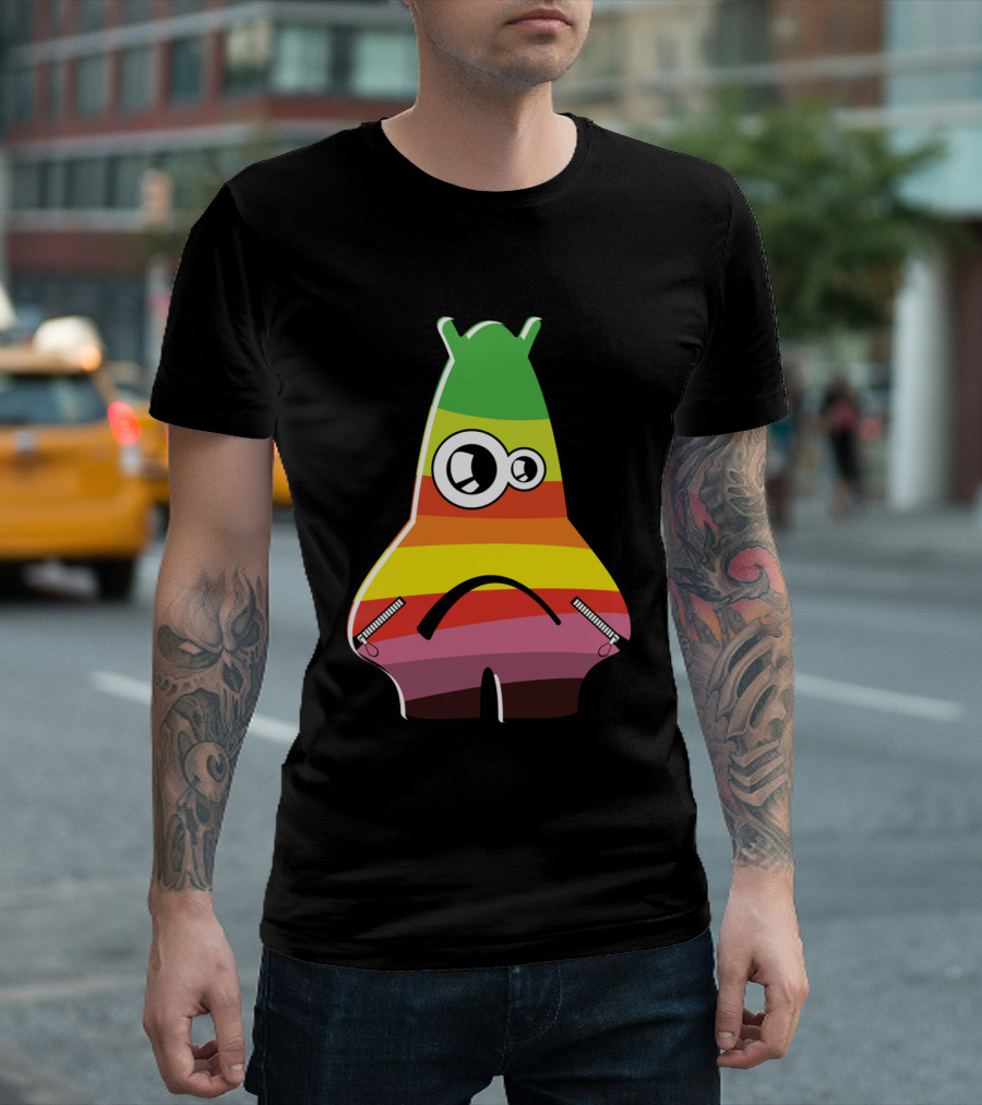Funny Colorful Monster Incred Rainbow Stripes T-Shirt