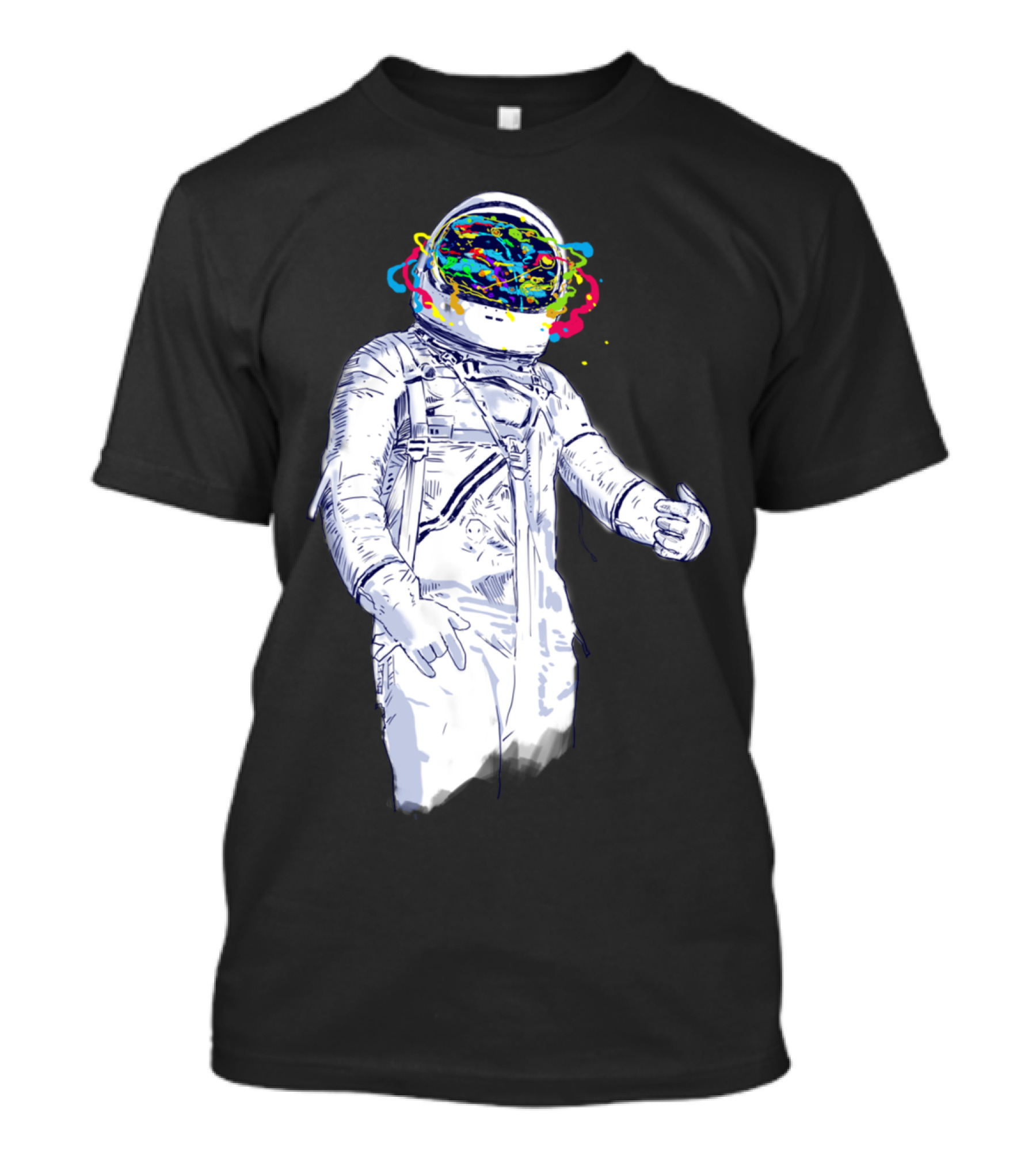 Creative Space Astronaut With Colorful Helmet Explosion T-Shirt