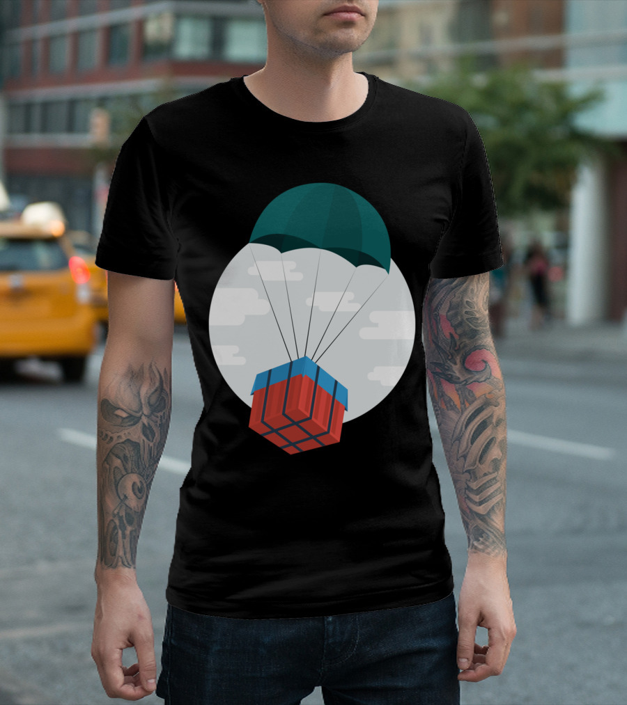 Care Package Parachute Drop Retro Gaming Rubik’s Cube T-Shirt