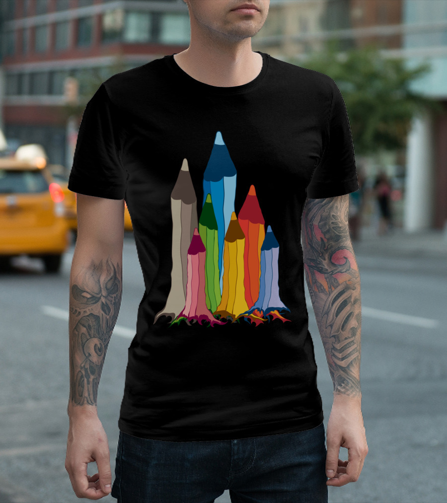 Creativity Colorful Pencil Skyline T-Shirt
