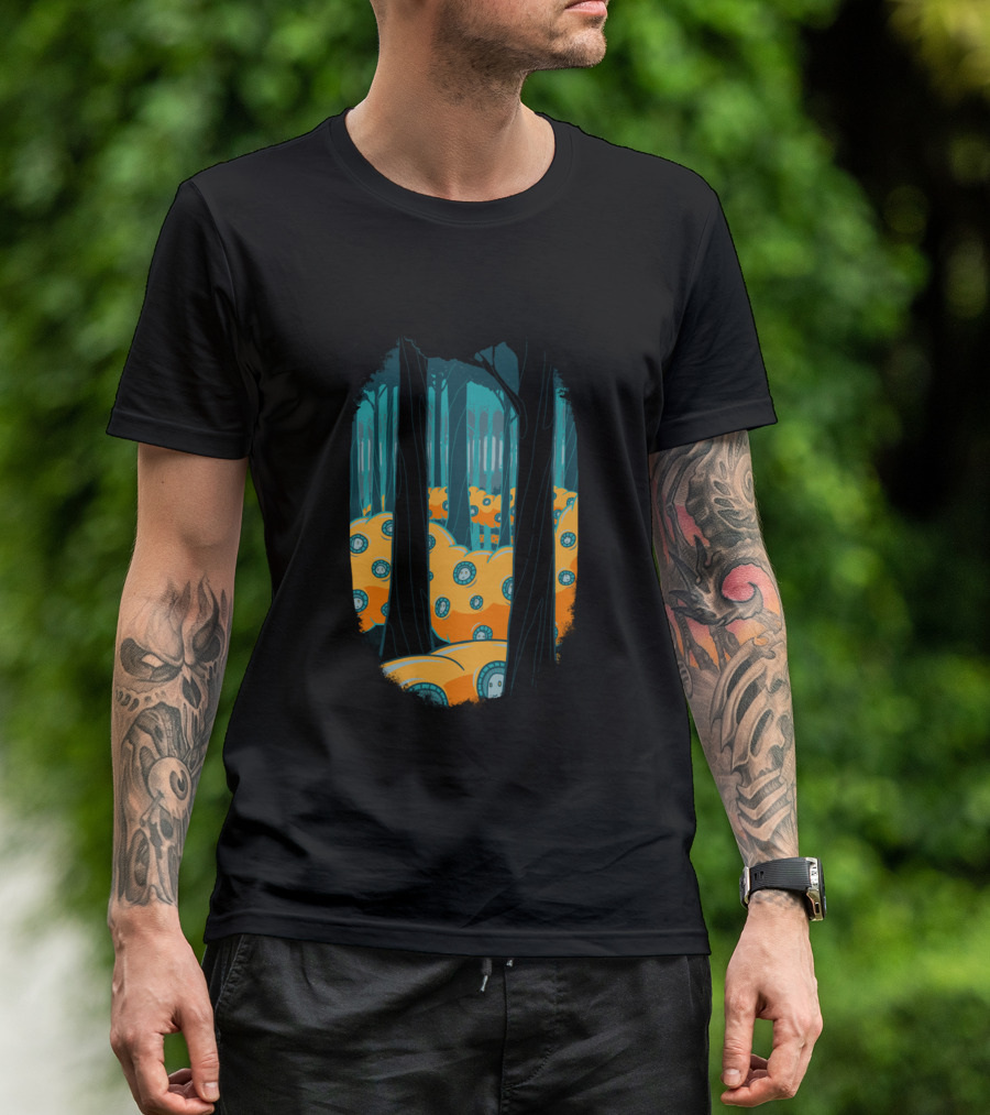 Creatures Of The Enchanted Forest With Orange And Blue Elements T-Shirt