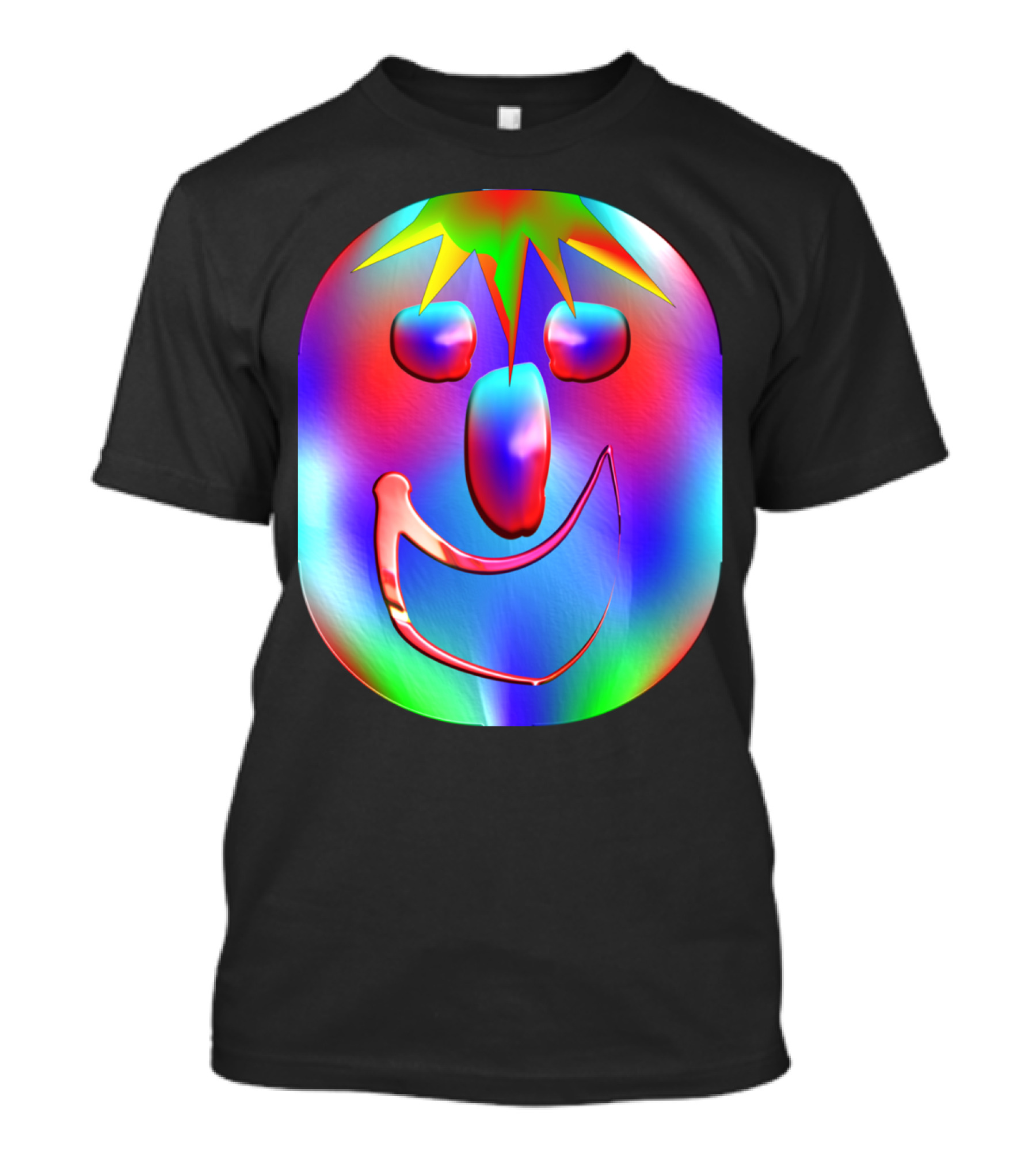 Carnaval Colorful Smiling Face With Vibrant Starburst Hair T-Shirt
