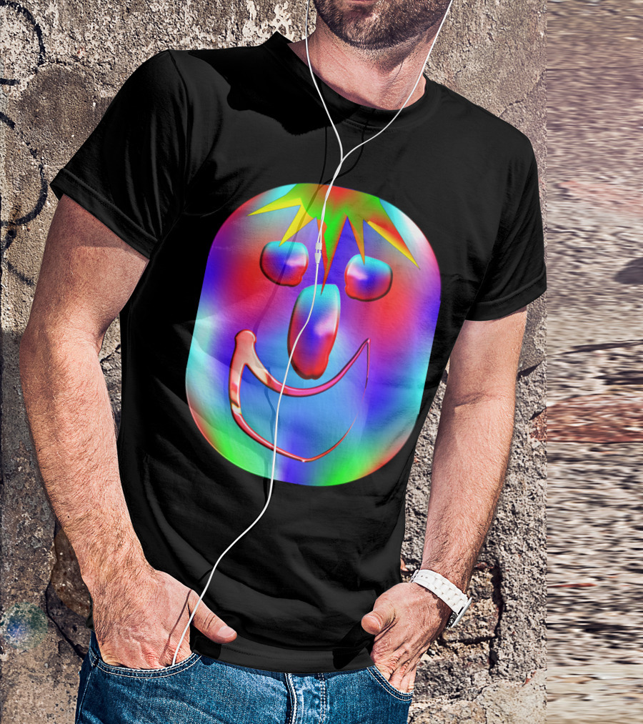 Carnaval Colorful Smiling Face With Vibrant Starburst Hair T-Shirt