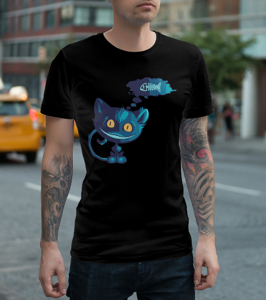 Creepy Cat Dreams of Fishbone T-Shirt