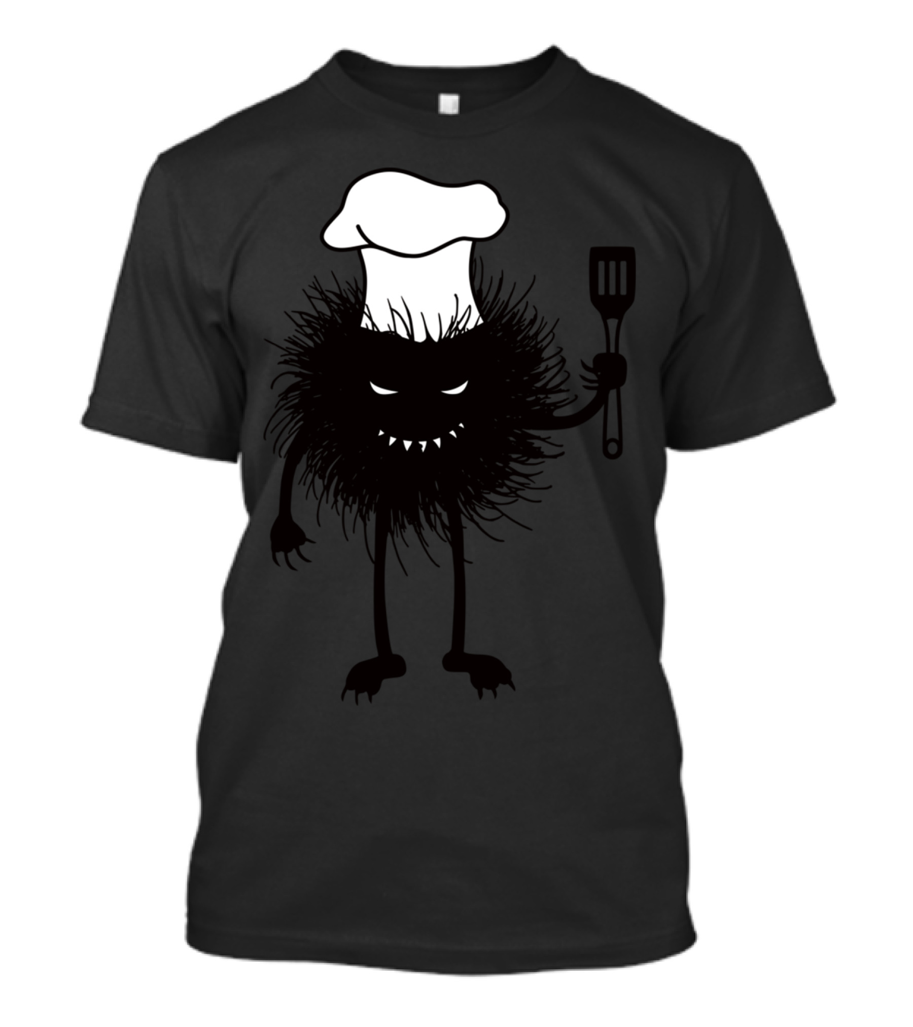 Funny Evil Chef Monster Holding Spatula T-Shirt