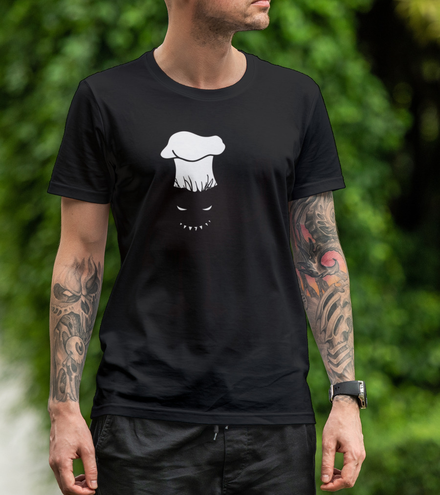 Funny Evil Chef Monster Holding Spatula T-Shirt