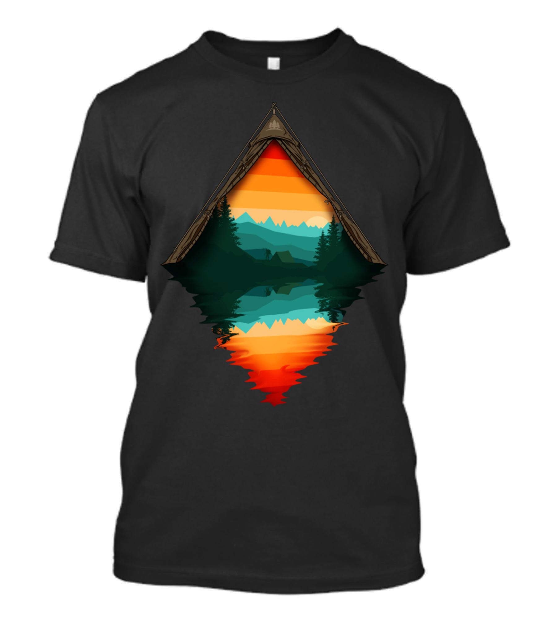 Room With A View Mountain Tent Reflection T-Shirt