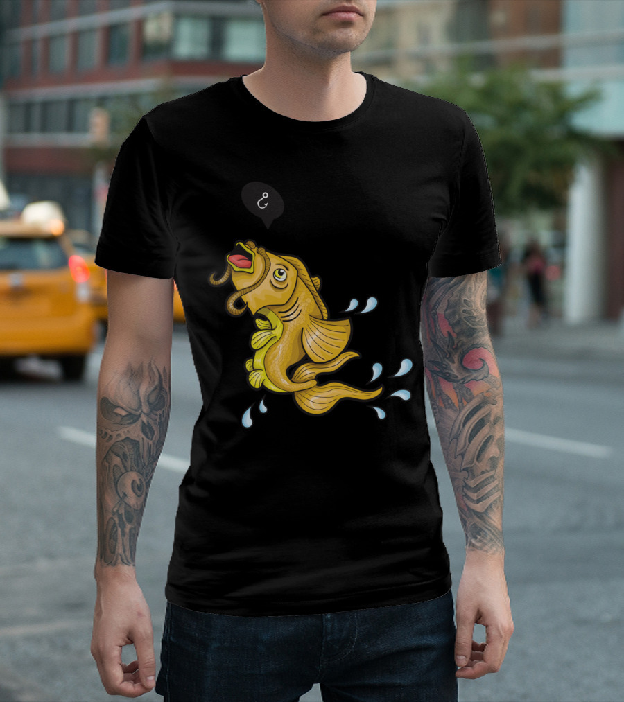 Carp With Worm And Ampersand Speech Bubble T-Shirt