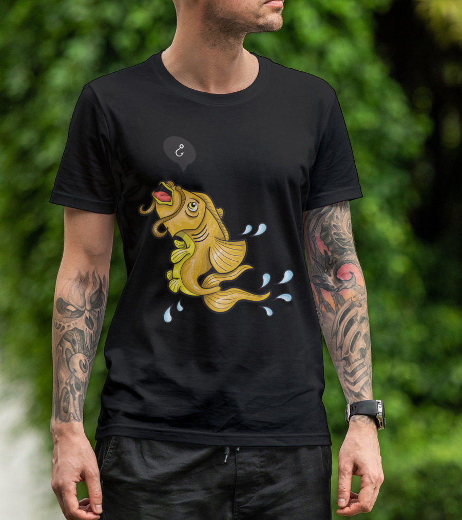 Carp With Worm And Ampersand Speech Bubble T-Shirt