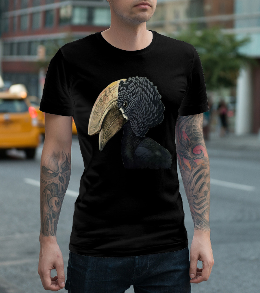 Tropicranus albocristatus Crested Hornbill Bird Handsome Bill T-Shirt