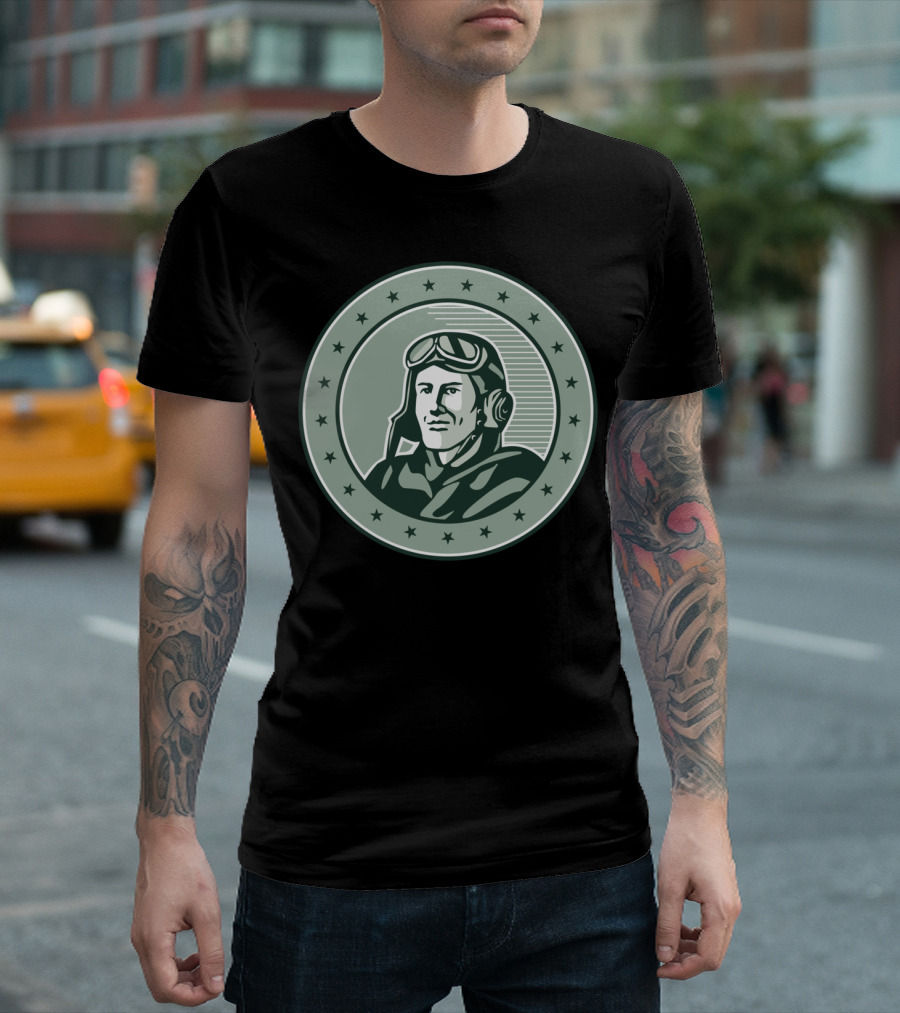 World War One Pilot Star Circle Emblem T-Shirt