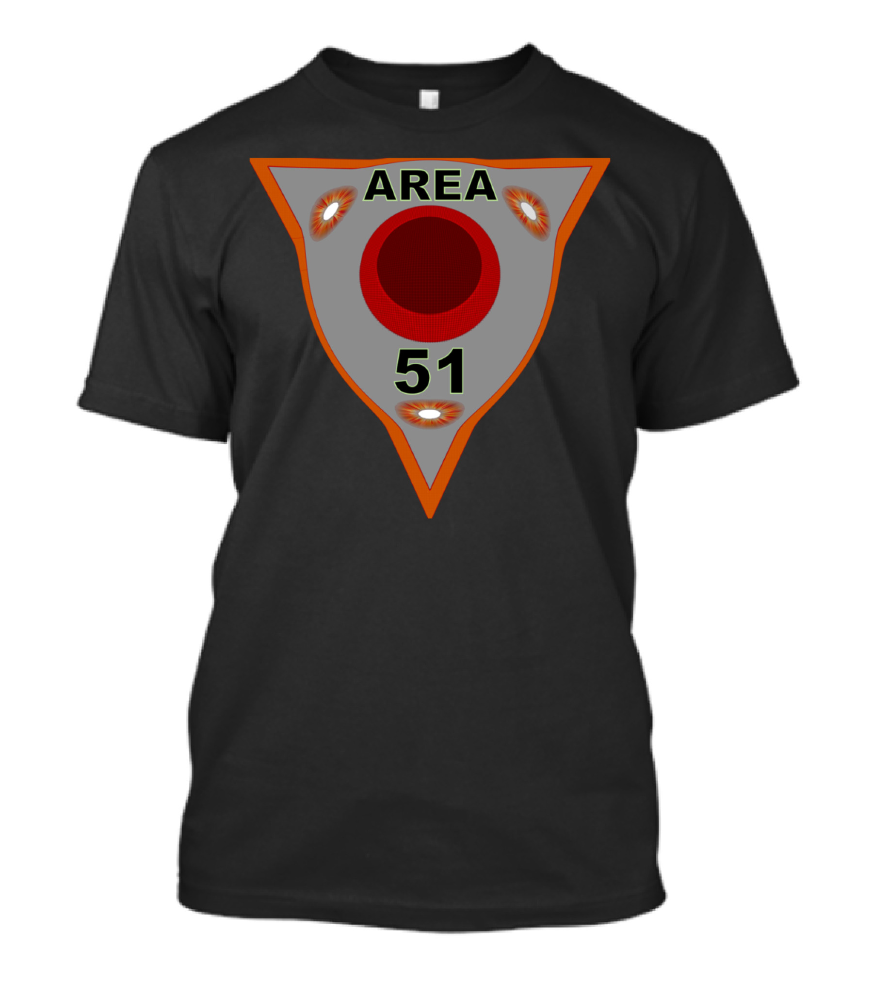 AREA 51 UFO Patch Design With Red Circle And Surrounding Discs T-Shirt