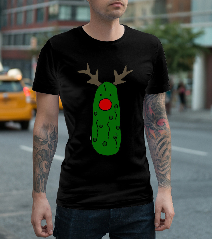 Funny Pickle Rudolph Red Nosed Reindeer T-Shirt