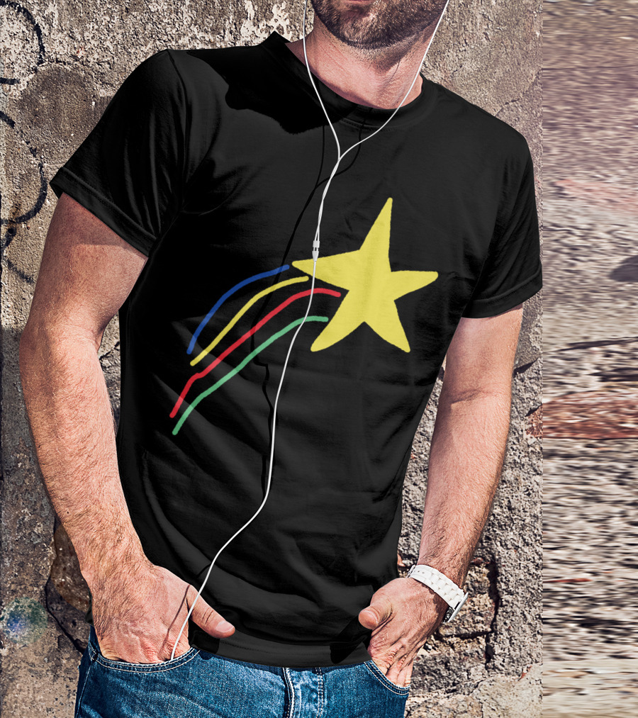 Wow Great Job Yellow Star Shooting With Colorful Trails T-Shirt