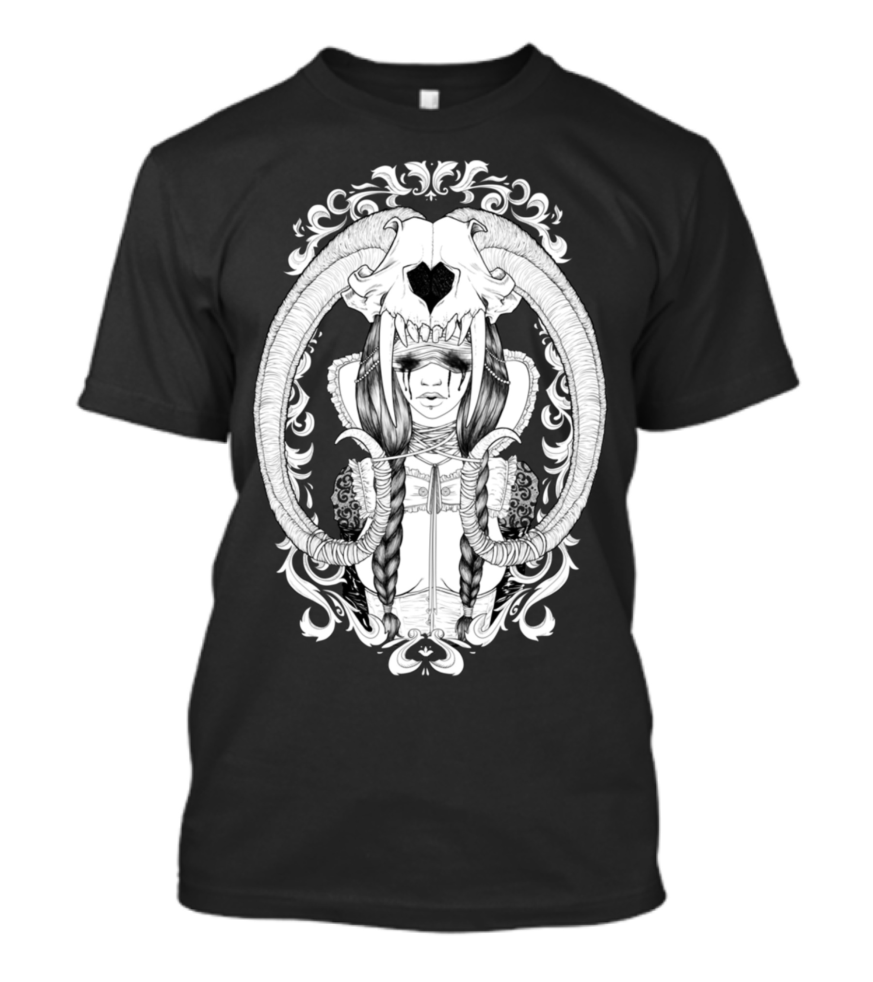 Tears Skull And A Broken Heart Gothic T-Shirt