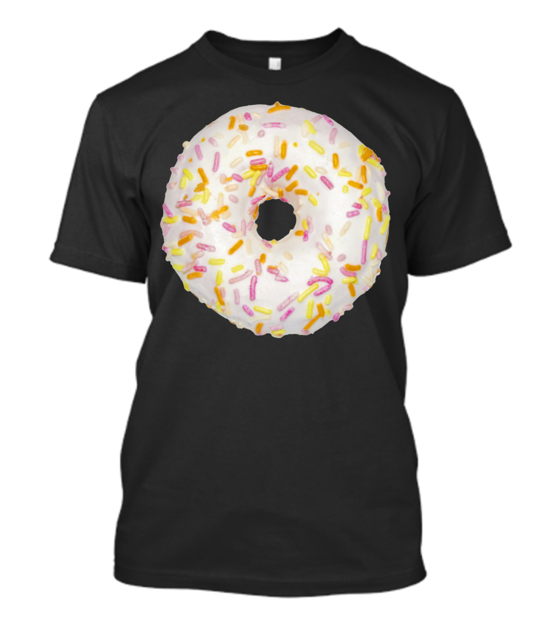 Round White Chocolate Doughnut With Colorful Sprinkles T-Shirt