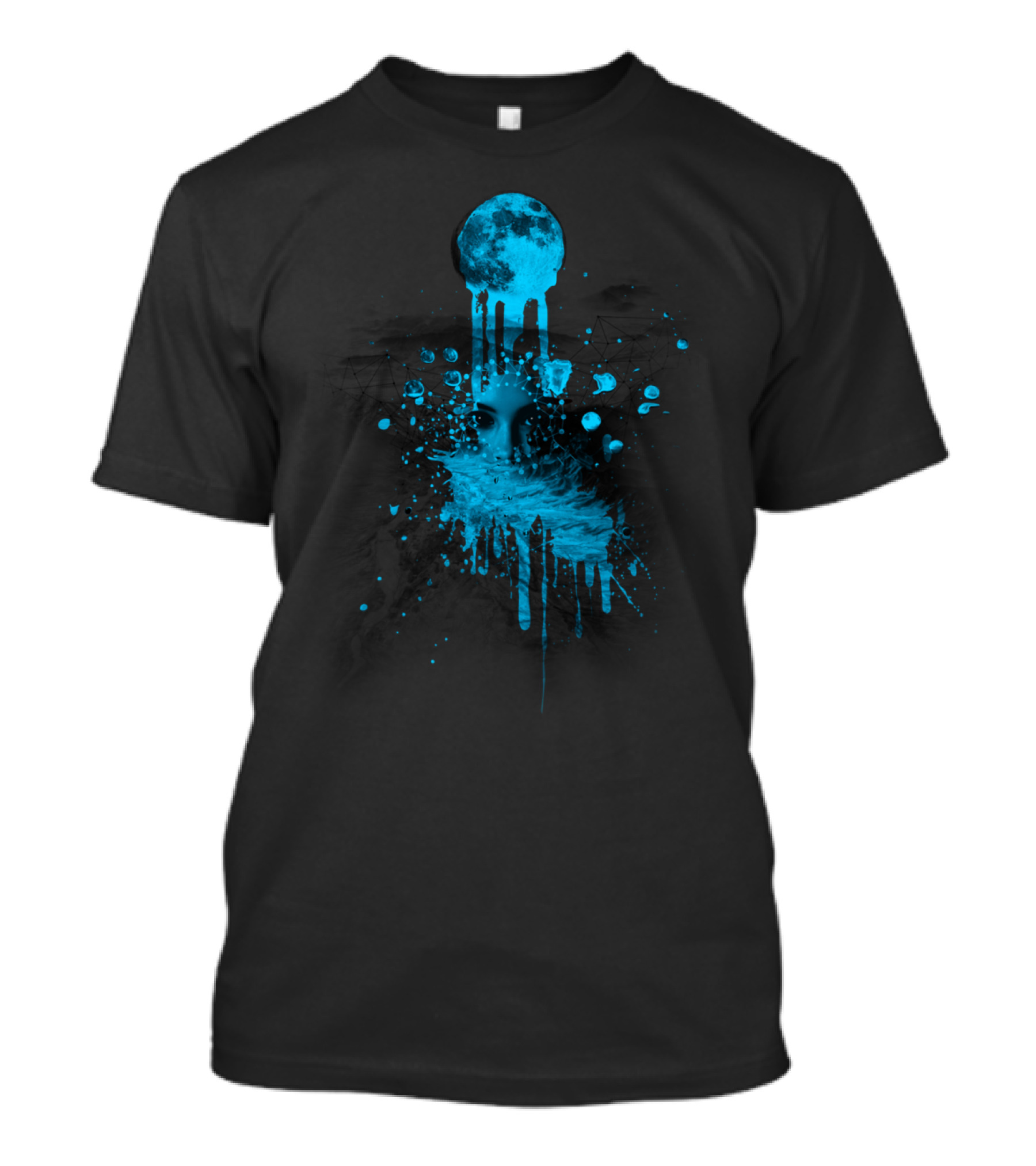 Catharsis Moon Drip Face Blue T-Shirt