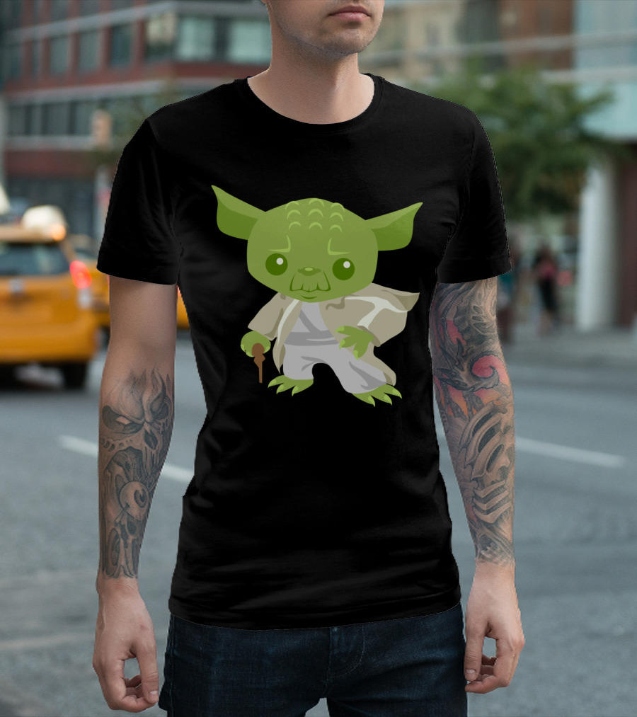 Cartoon Jedi Master Racerback Yoda T-Shirt