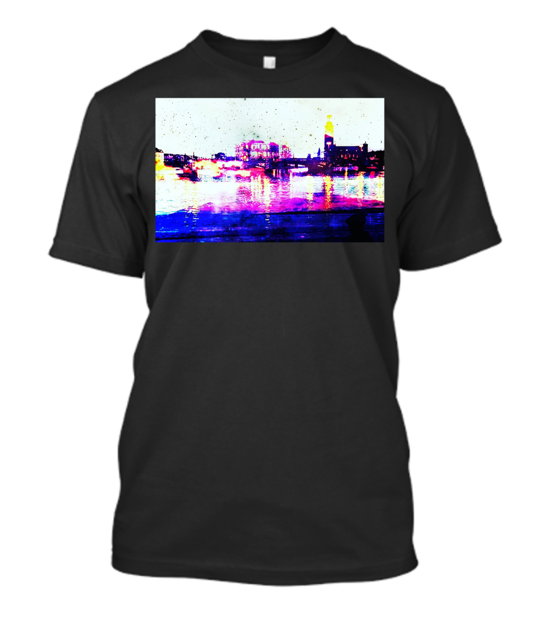 Fantasy Cities Vibrant Skyline Reflections (The Sky As A Paper) T-Shirt