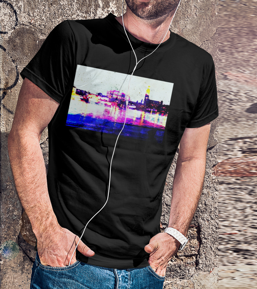 Fantasy Cities Vibrant Skyline Reflections (The Sky As A Paper) T-Shirt