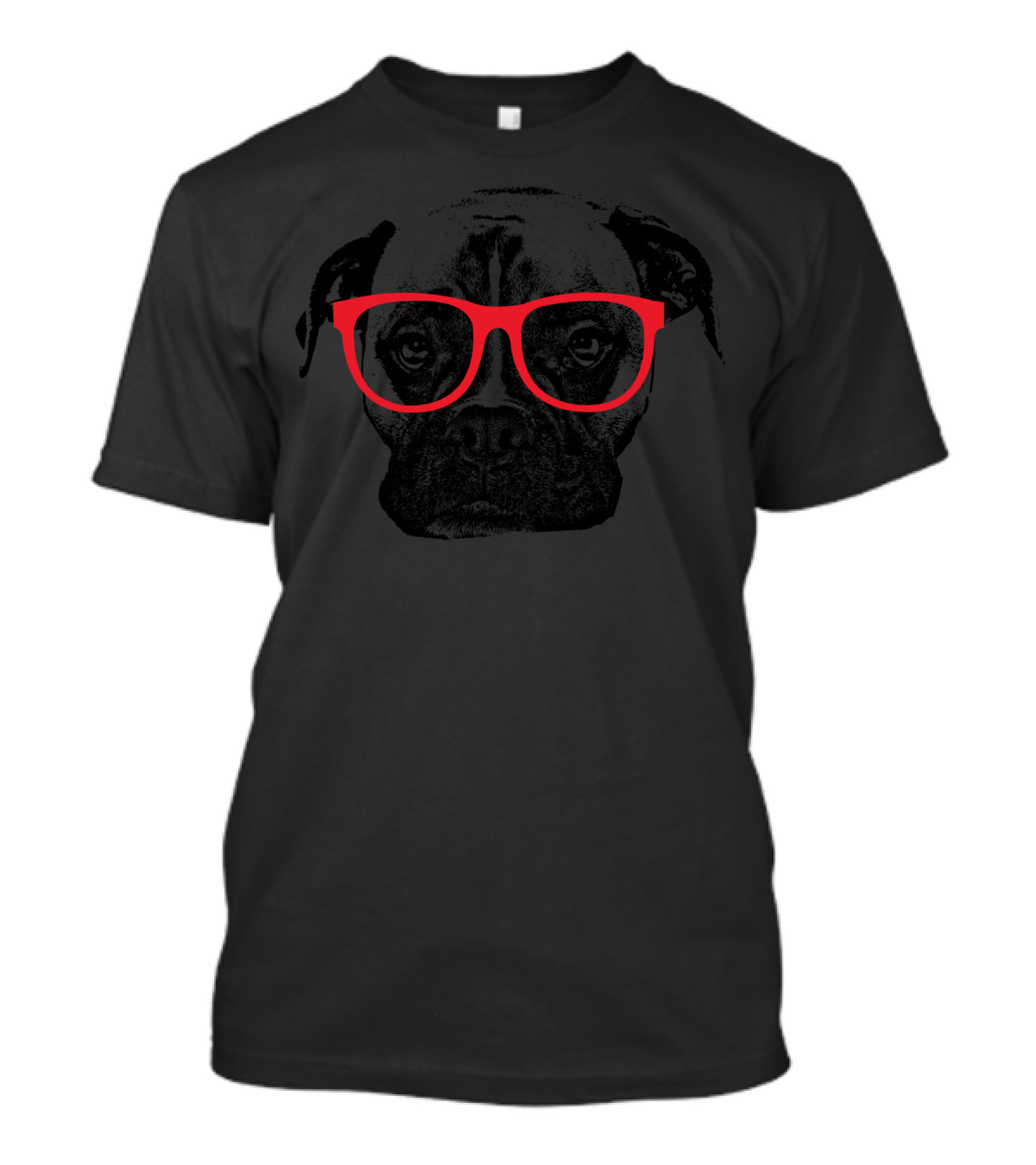 Boxer Dog With Red Glasses T-Shirt