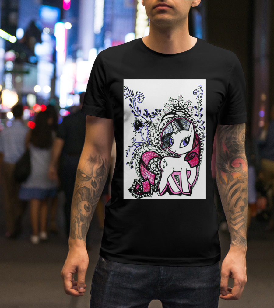 Rarity Mandala Art Beautiful Pony T-Shirt