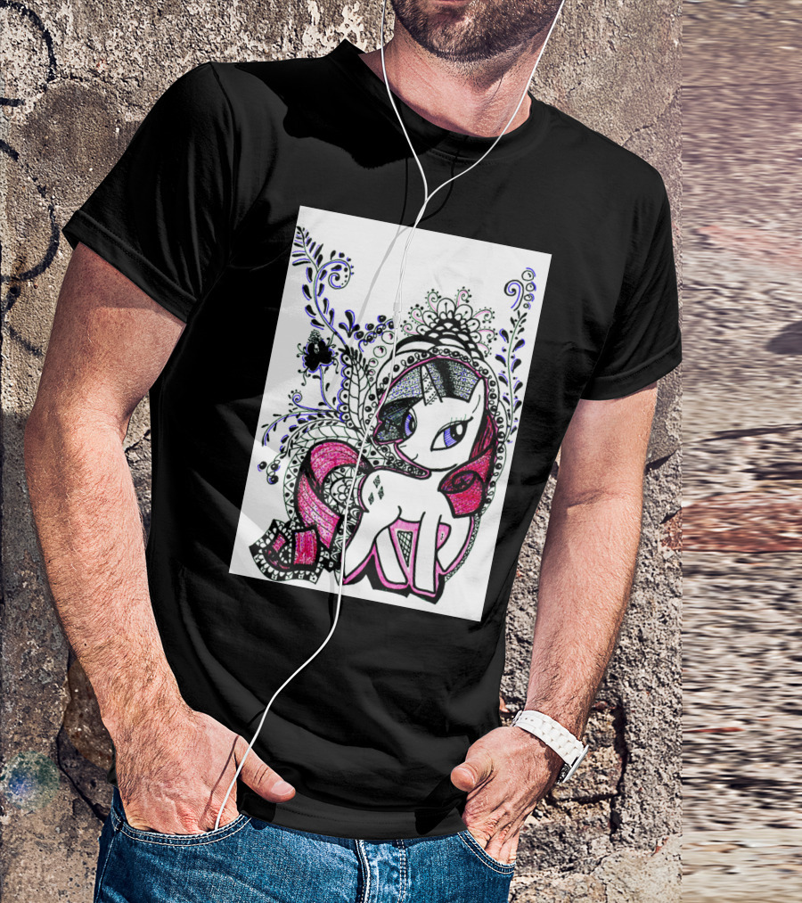 Rarity Mandala Art Beautiful Pony T-Shirt