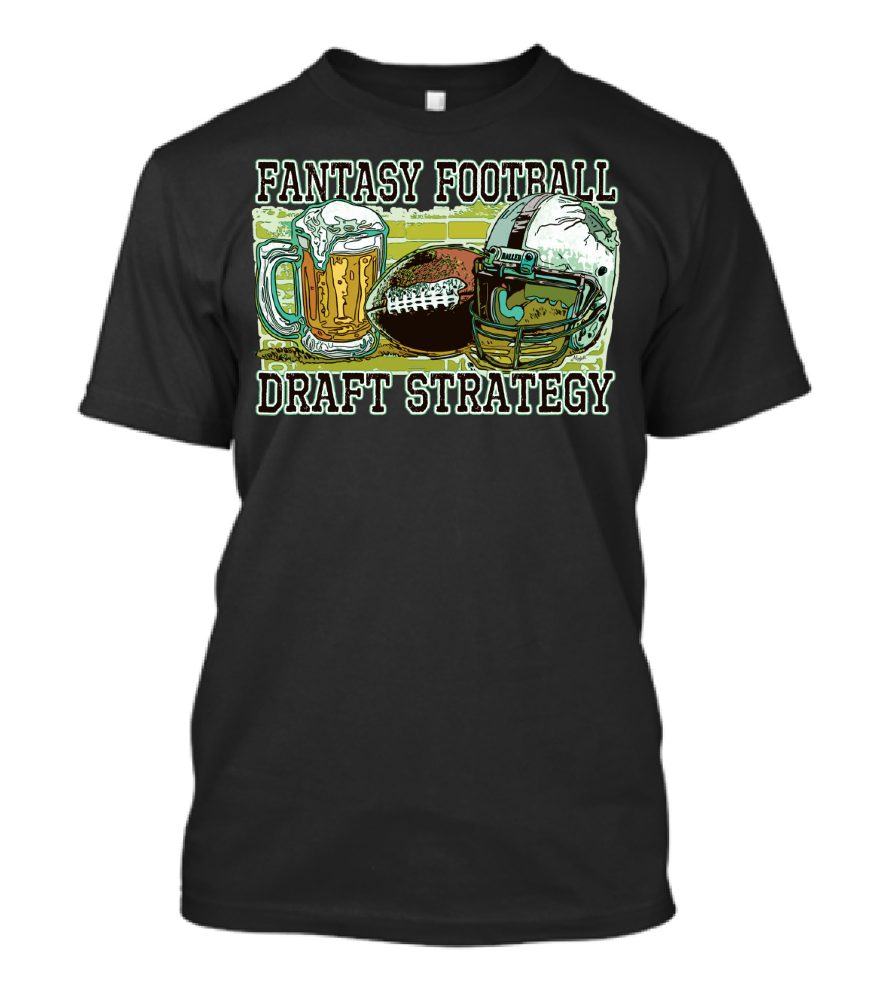 Fantasy Football Draft Strategy Beer Mug Helmet T-Shirt