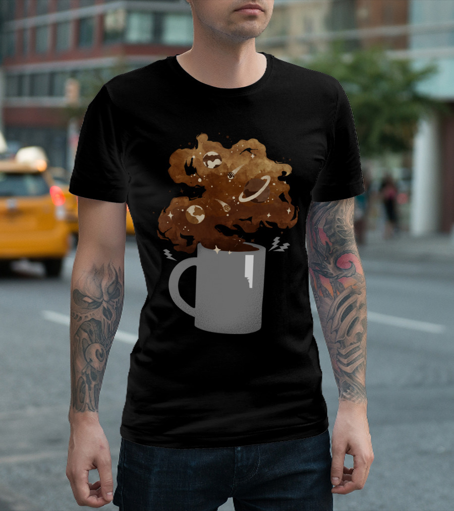 Galaxy Coffee Cosmic Planets And Stars Cup T-Shirt