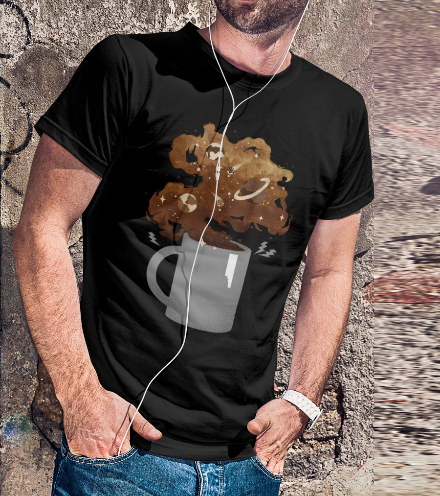 Galaxy Coffee Cosmic Planets And Stars Cup T-Shirt