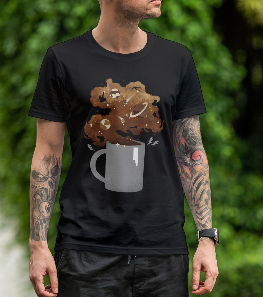 Galaxy Coffee Cosmic Planets And Stars Cup T-Shirt