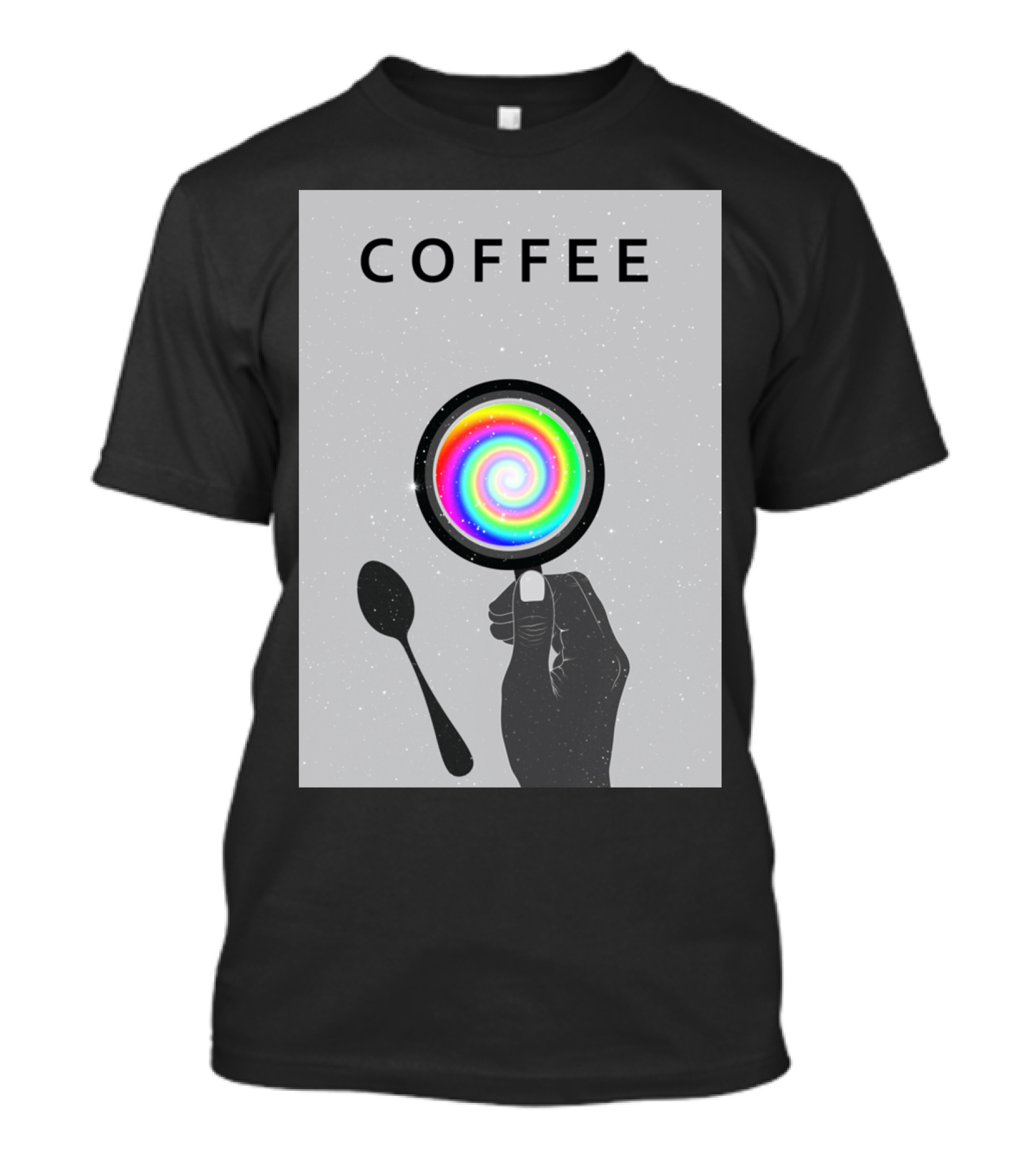COFFEE Galaxy In A Cup Spiral Hand Spoon T-Shirt