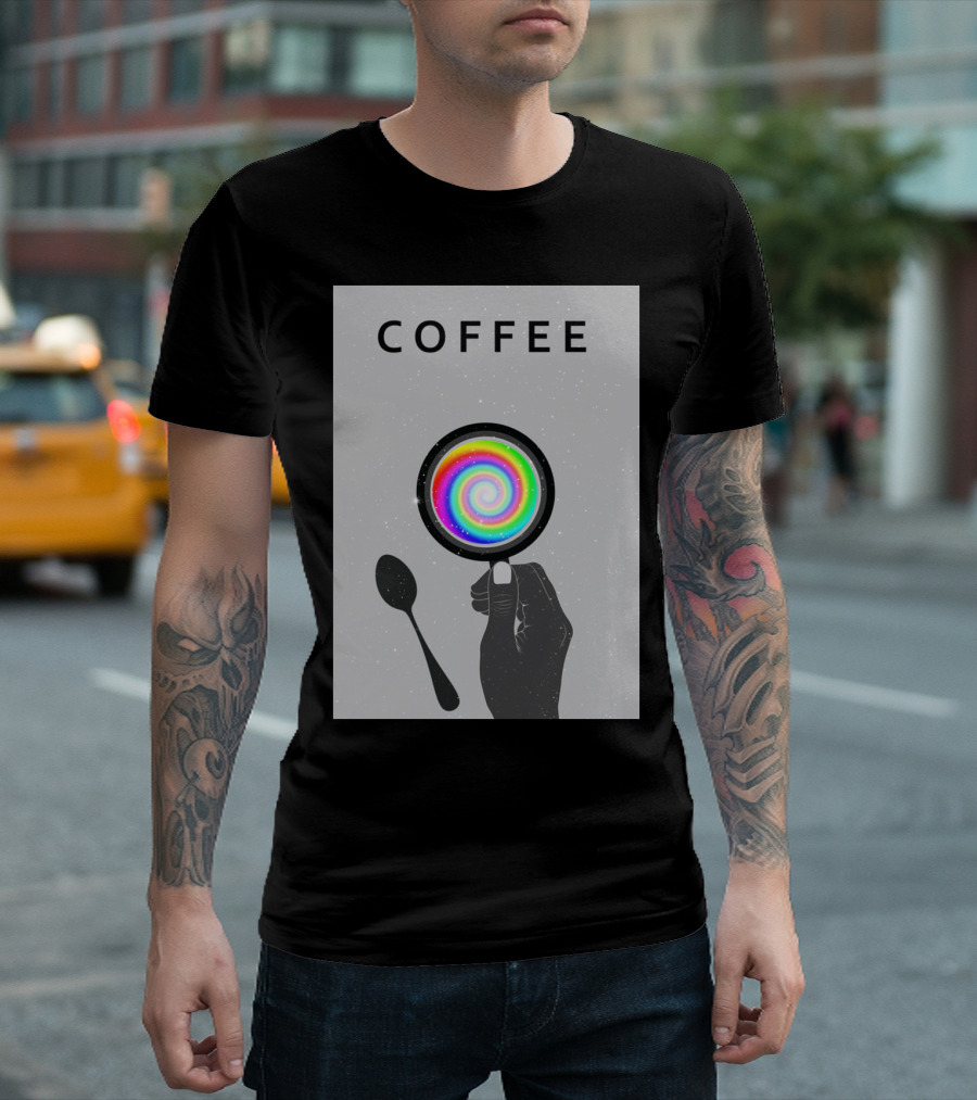 COFFEE Galaxy In A Cup Spiral Hand Spoon T-Shirt
