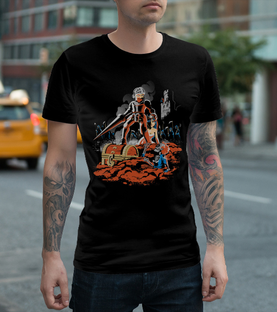 Army Of Ghouls And Ghosts Knight With Sword And Treasure Chest T-Shirt