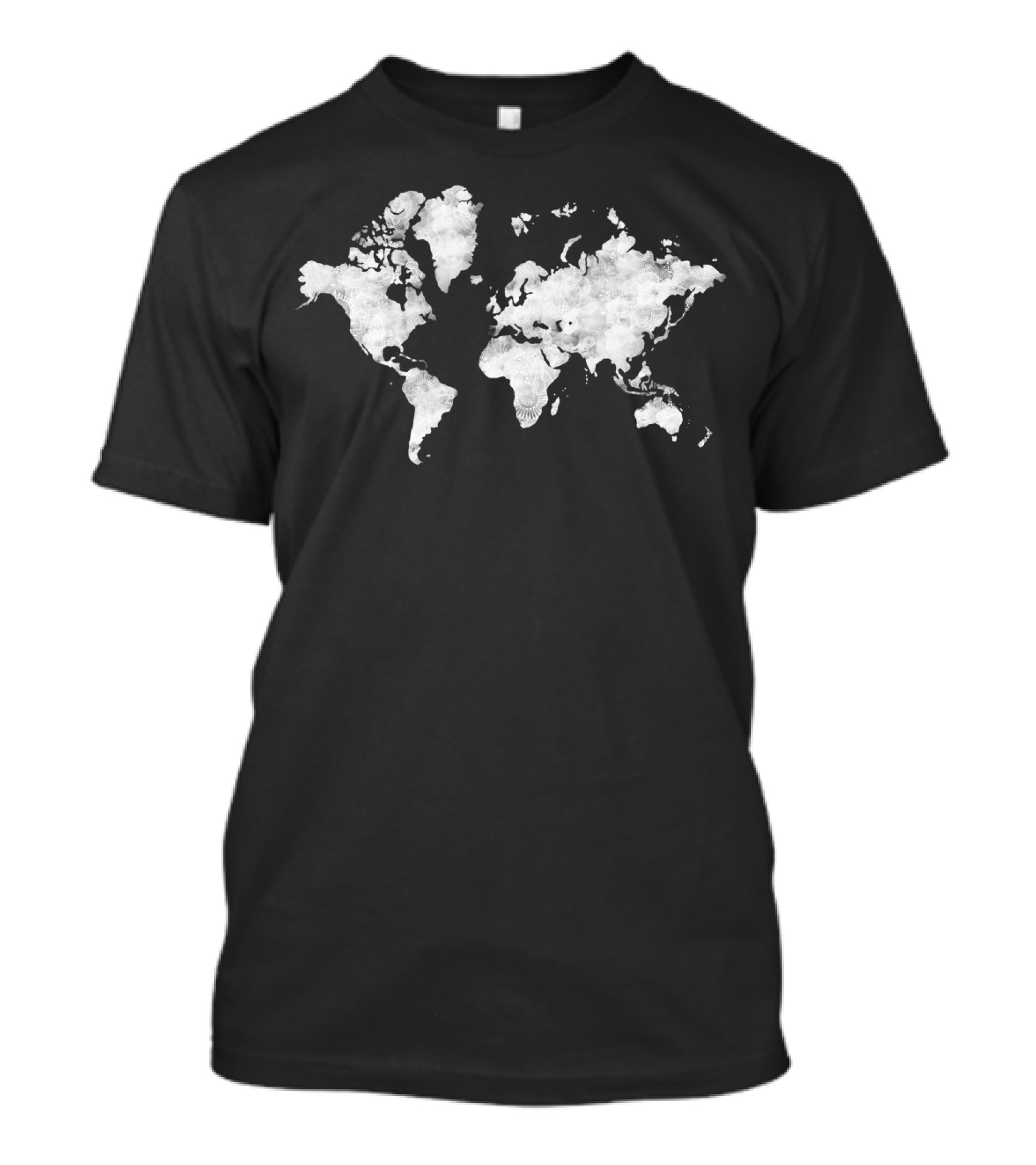 Around The World Map With Floral T-Shirt