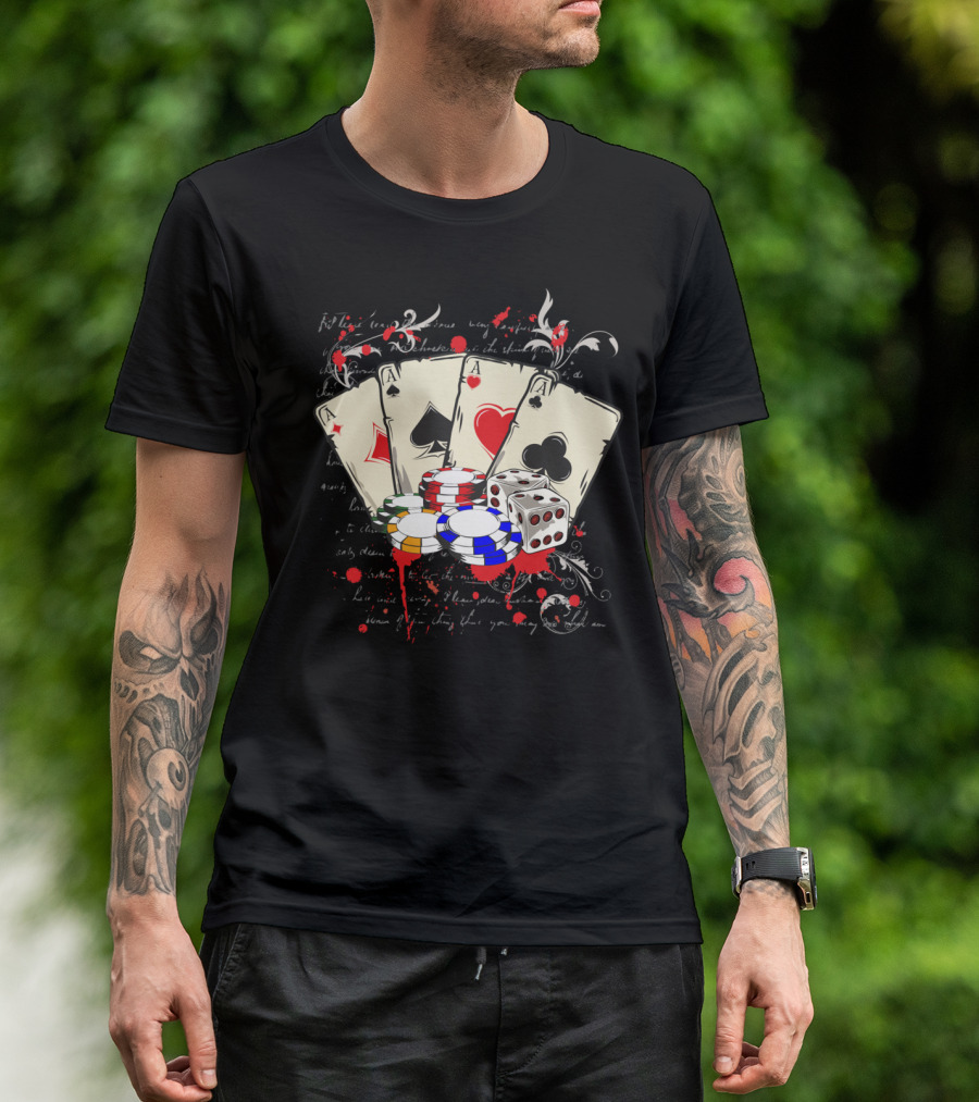 GAME CASINO POKER CARDS CHIPS DICE T-Shirt