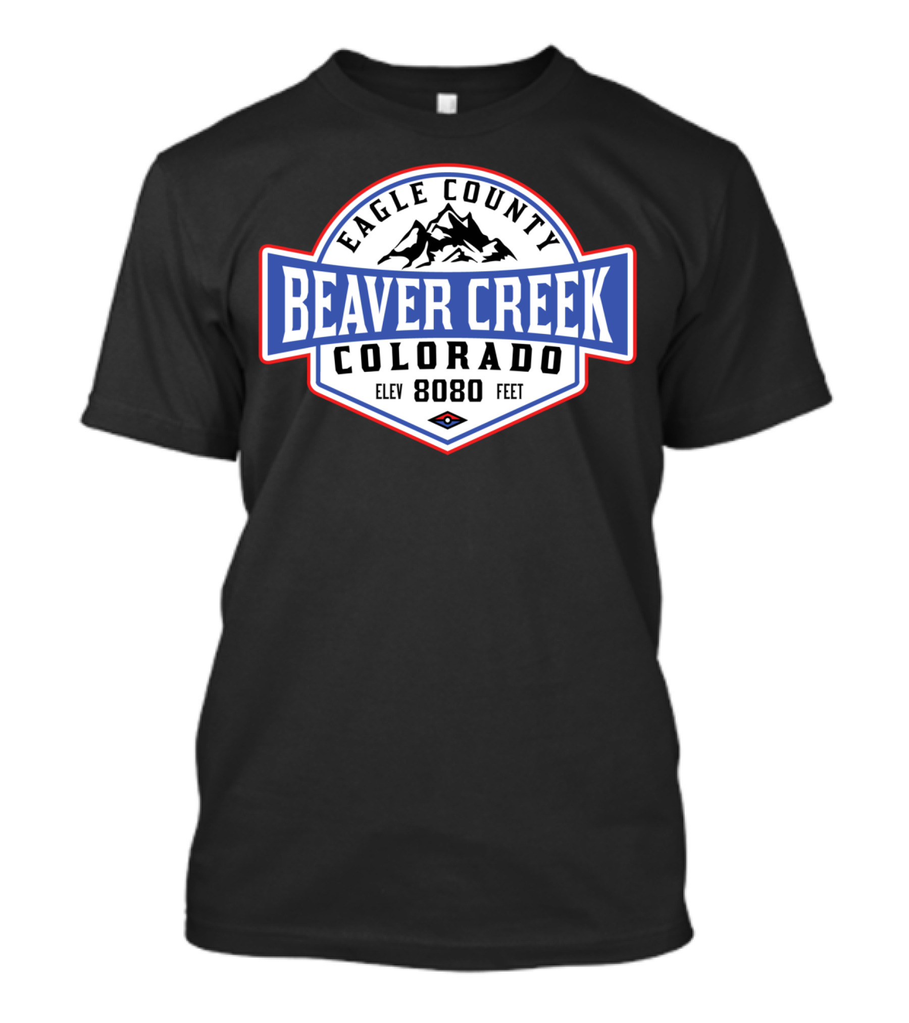 Eagle County Beaver Creek Colorado Elev 8080 Feet Skiing Hiking Climb T-Shirt