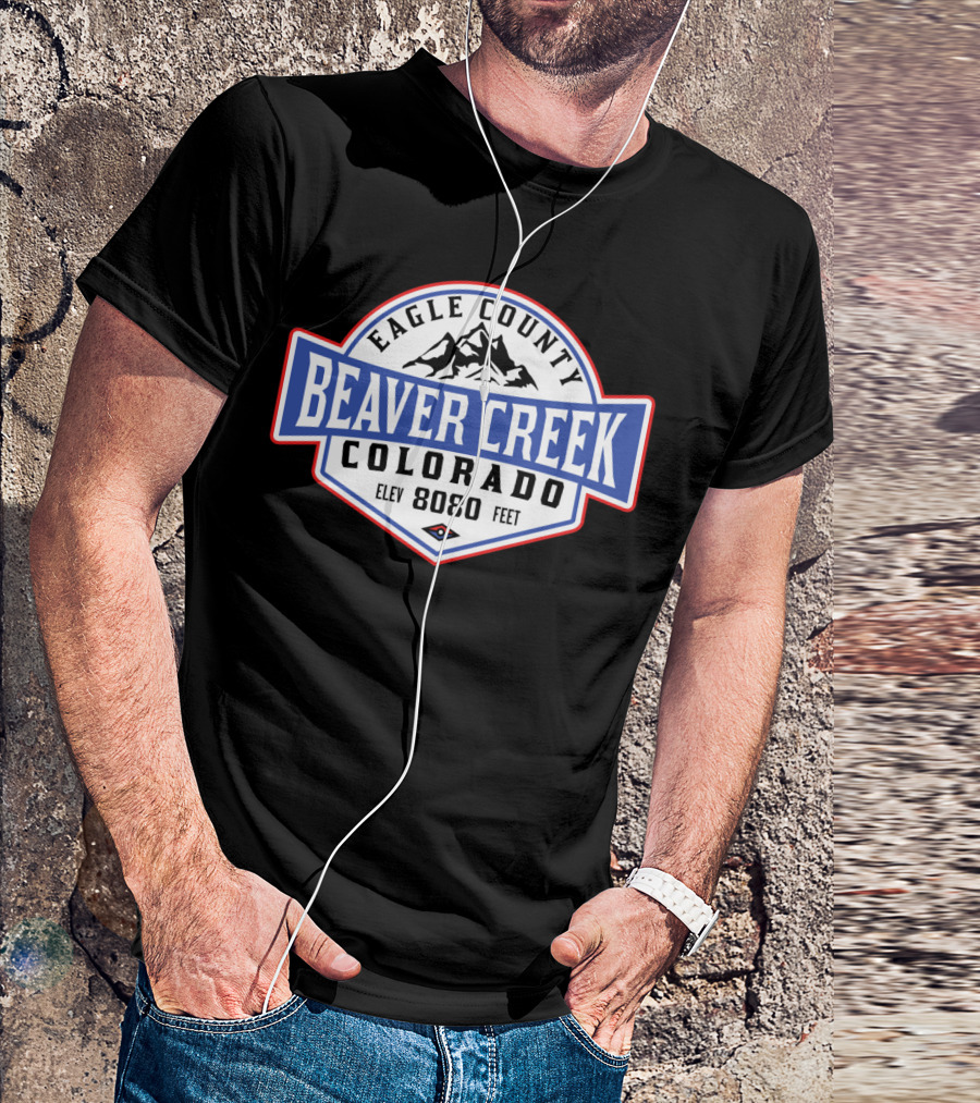 Eagle County Beaver Creek Colorado Elev 8080 Feet Skiing Hiking Climb T-Shirt