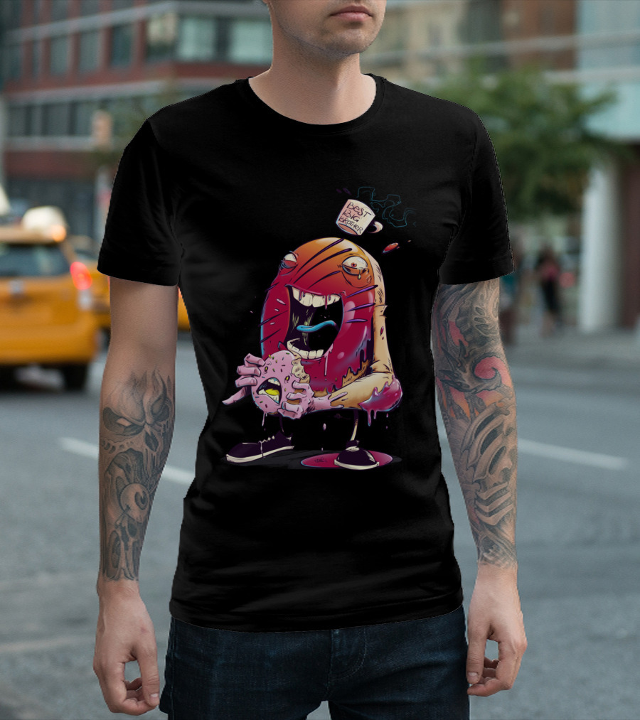 Donut Cannibal Best Big Brother Dripping Creature with Pink Snack T-Shirt