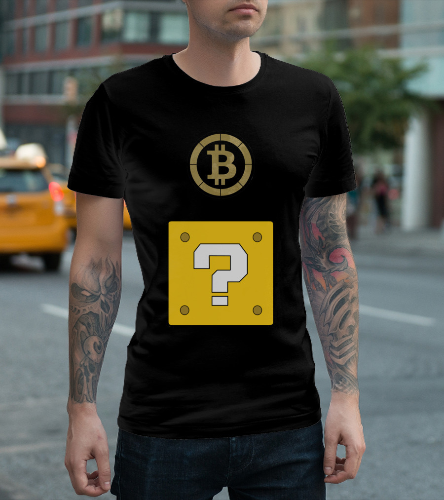 Crypto Coin Bitcoin Mario Block Question Mark T-Shirt