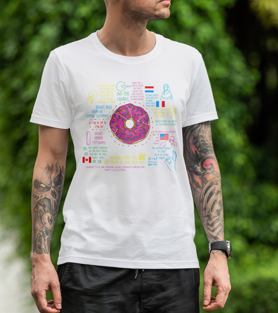 Donut Facts Calories National Donut Day June France Poland Canada Squidgy Crispy T-Shirt