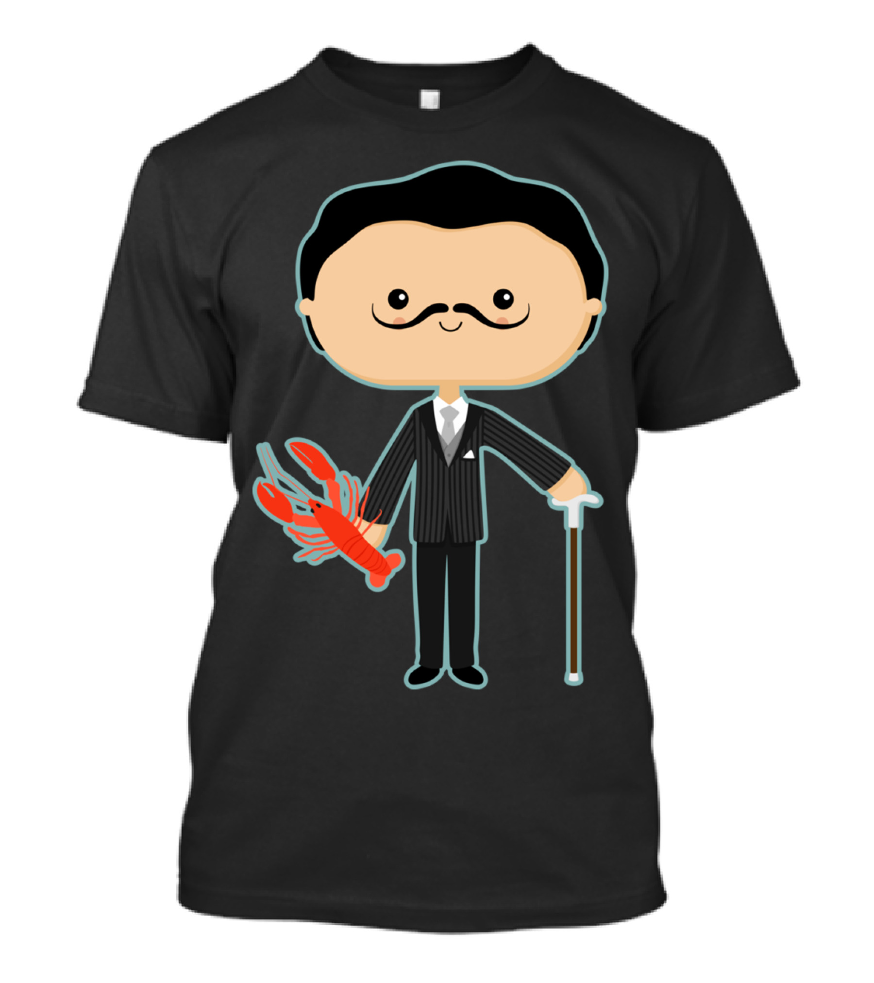 Salvador Dali Lobster Suit Mustache Cane T-Shirt