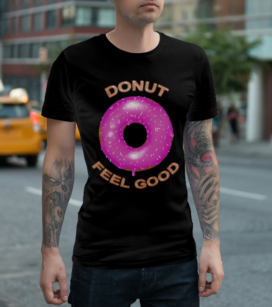 Donut Feel Good Pink Sprinkled Donut T-Shirt
