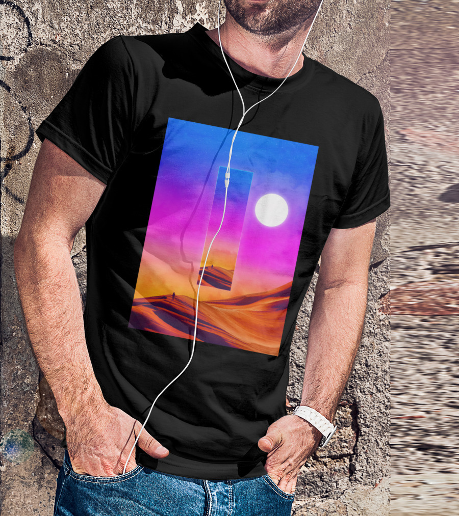That Which Precedes Everything Full Desert Surreal Sunset Rectangular Portal T-Shirt
