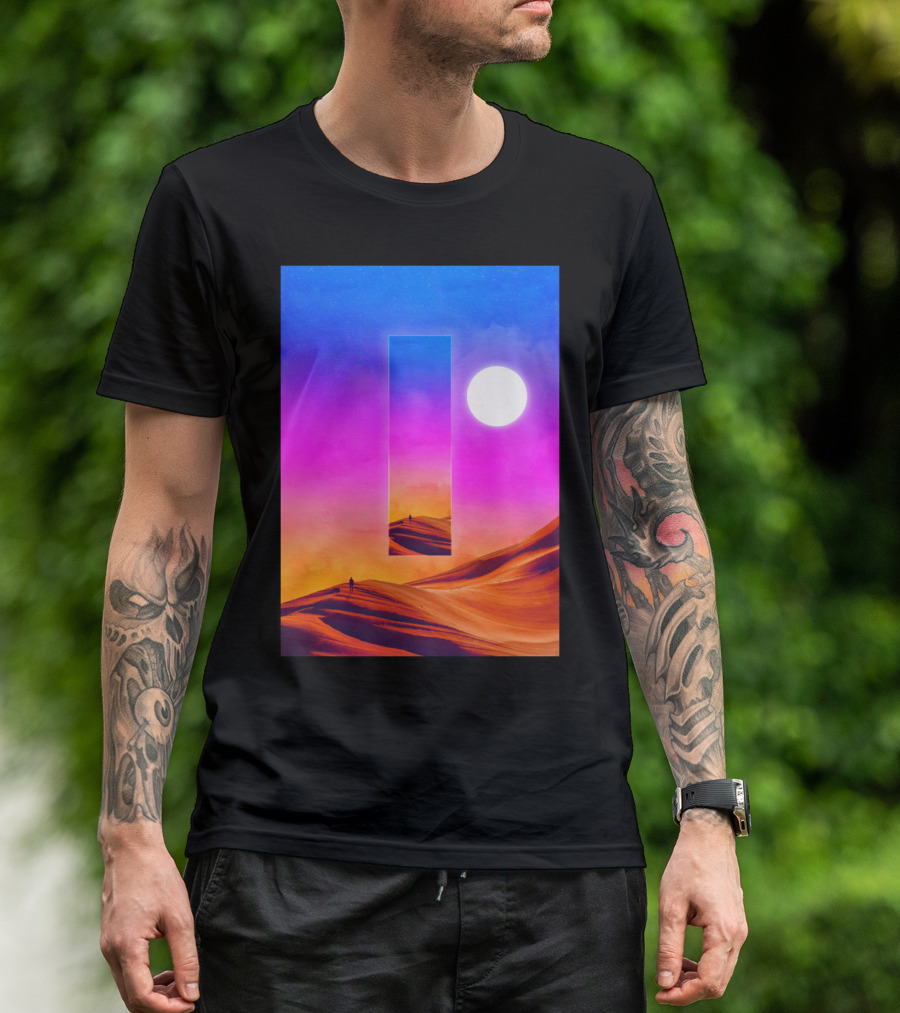 That Which Precedes Everything Full Desert Surreal Sunset Rectangular Portal T-Shirt