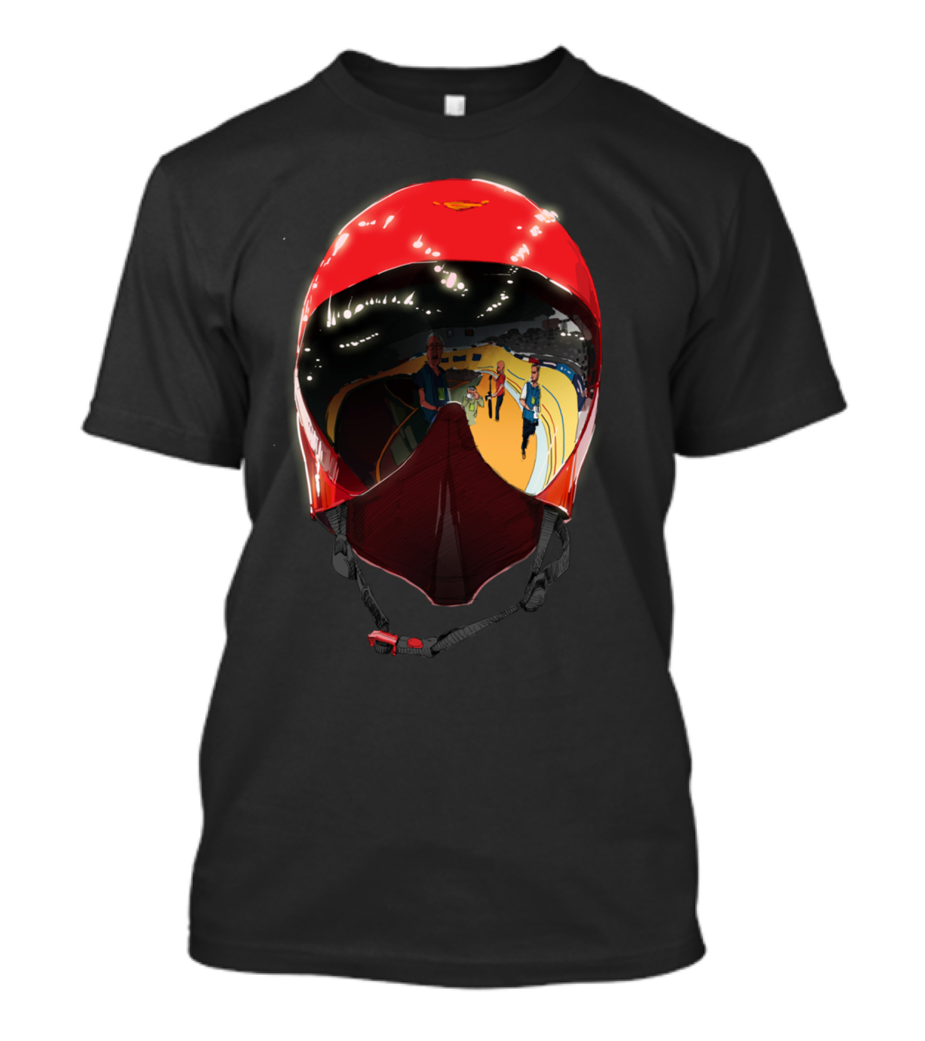 Casquette Reflective Motorcycle Helmet Racing Track Scene T-Shirt