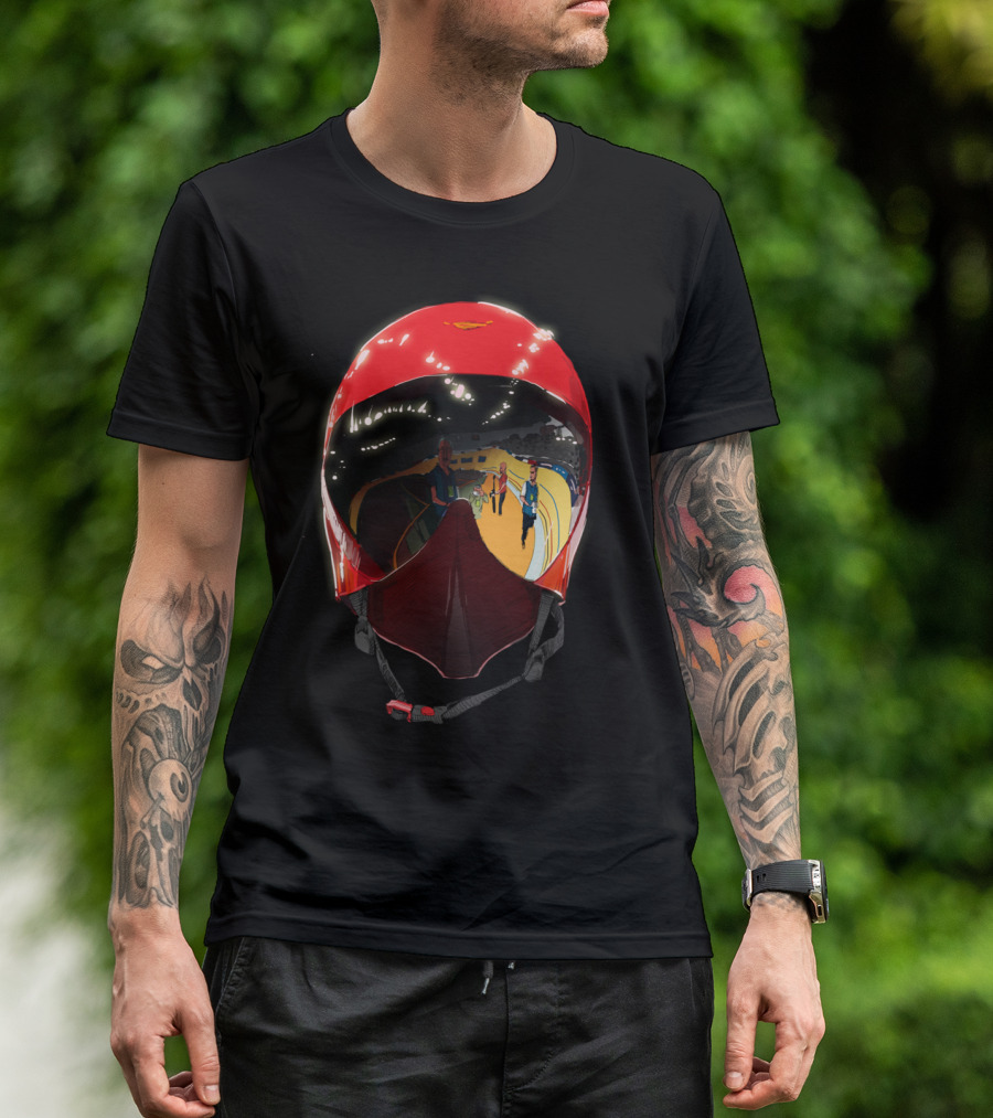 Casquette Reflective Motorcycle Helmet Racing Track Scene T-Shirt