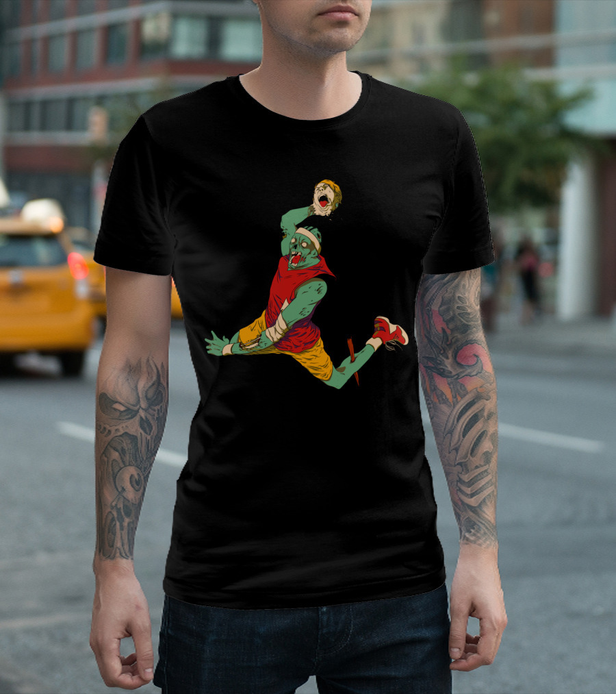 Zombie Basketball Brain Dunking Action T-Shirt
