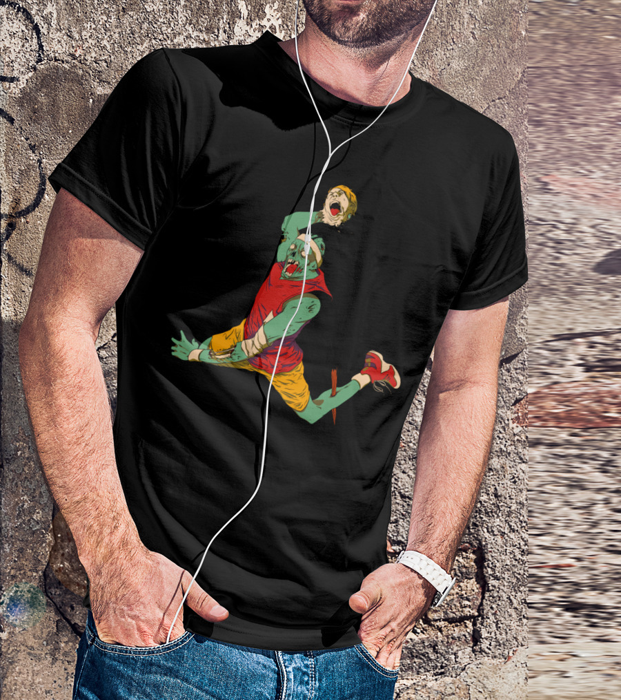 Zombie Basketball Brain Dunking Action T-Shirt